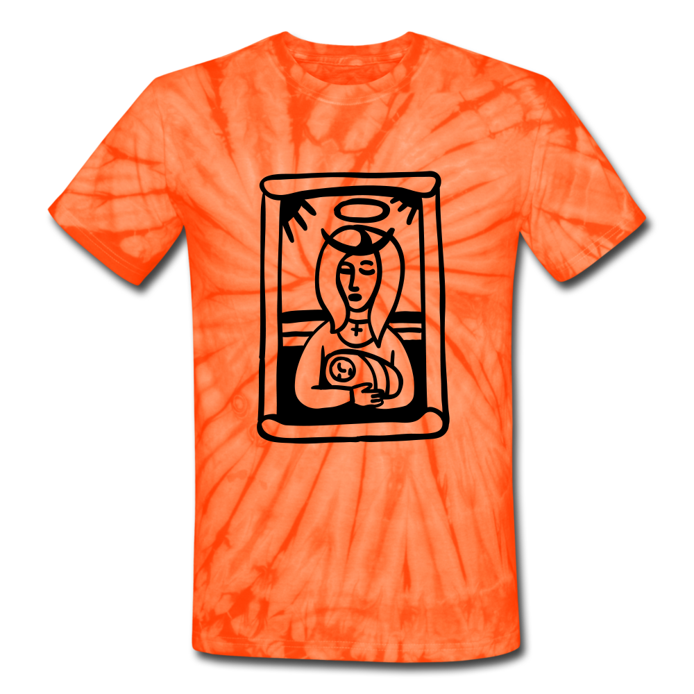 Mother Mary Tie Dye Tee - spider orange