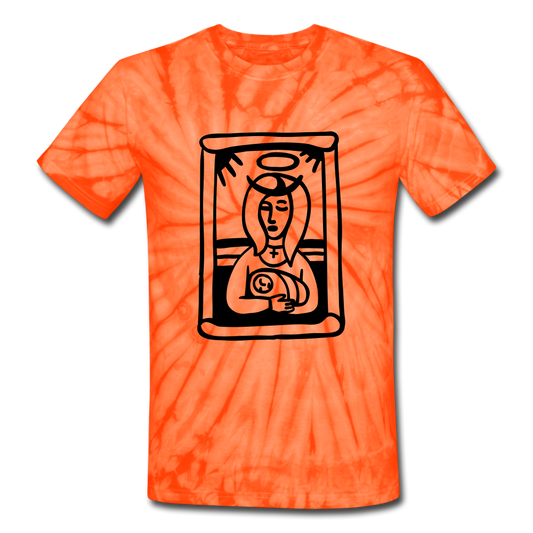 Mother Mary Tie Dye Tee - spider orange
