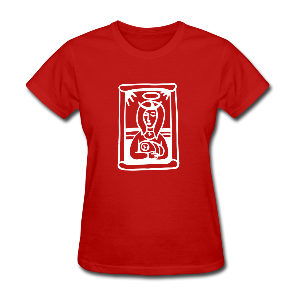 Mother Mary Women's Tee Dark - red