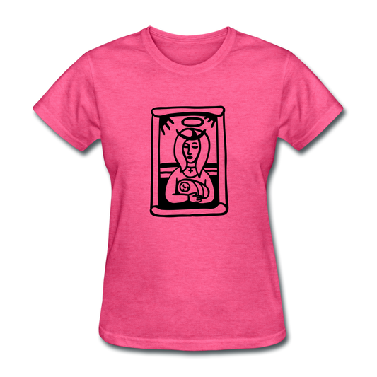 Mother Mary Women's Tee Bright Heather - heather pink