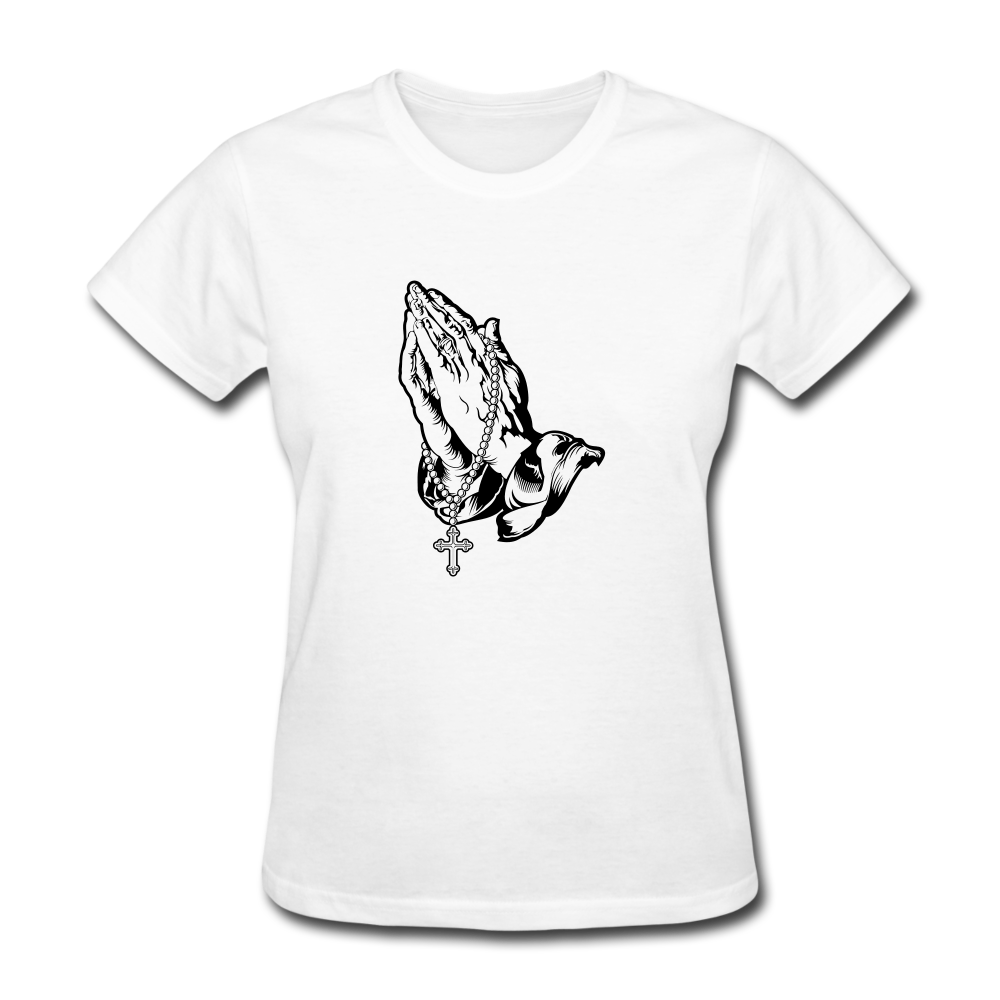 Praying Hands Women's Tee - white