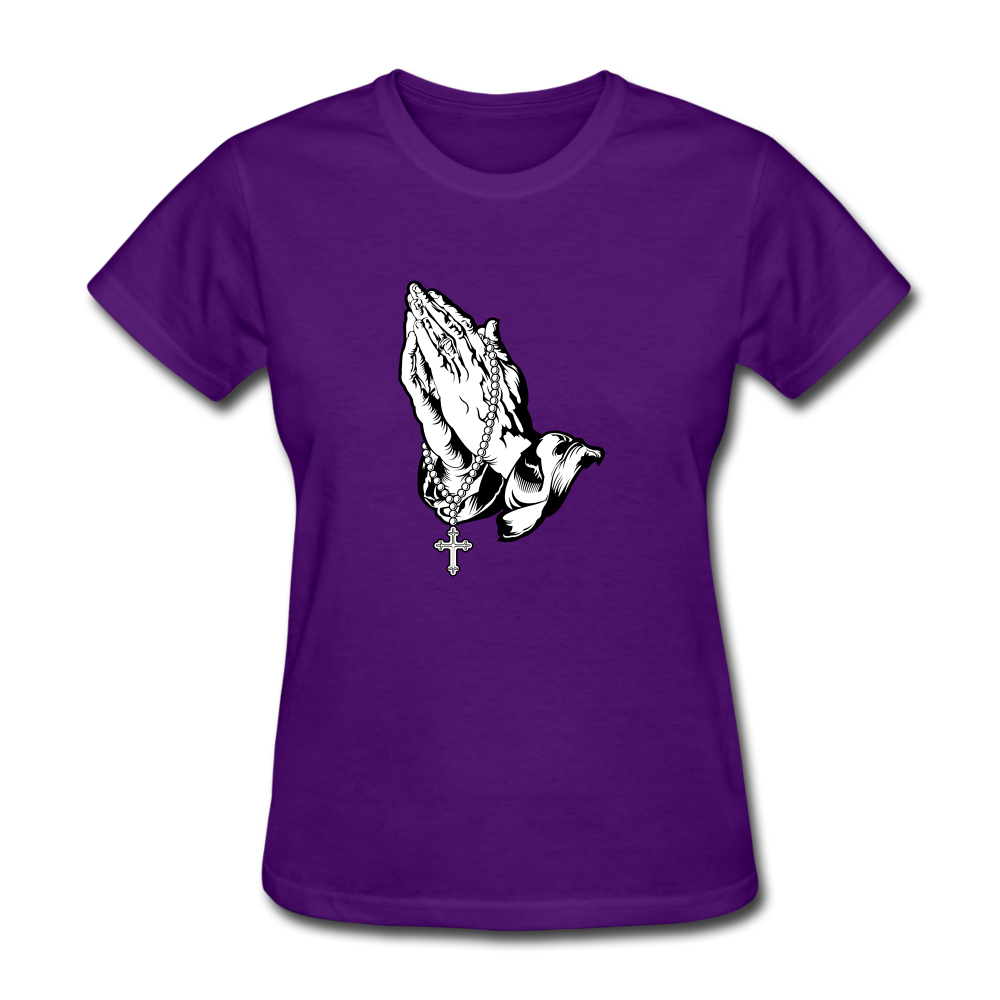 Praying Hands Women's Tee - purple