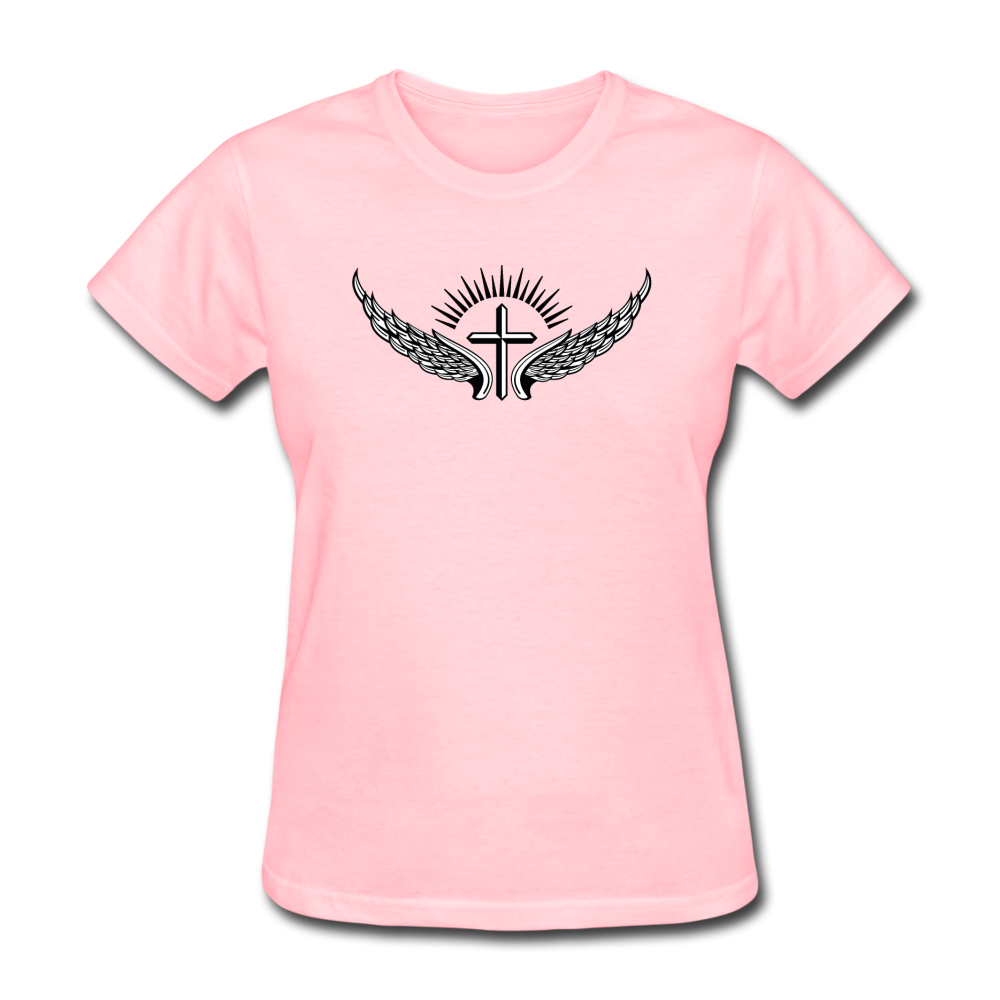 Winged Cross Women's Tee - pink