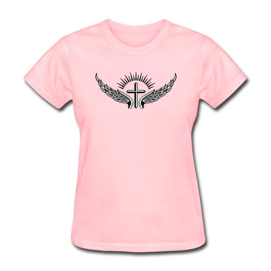 Winged Cross Women's Tee - pink