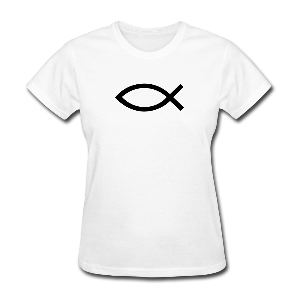 Blank Jesus Fish Women's Bright Tee - white