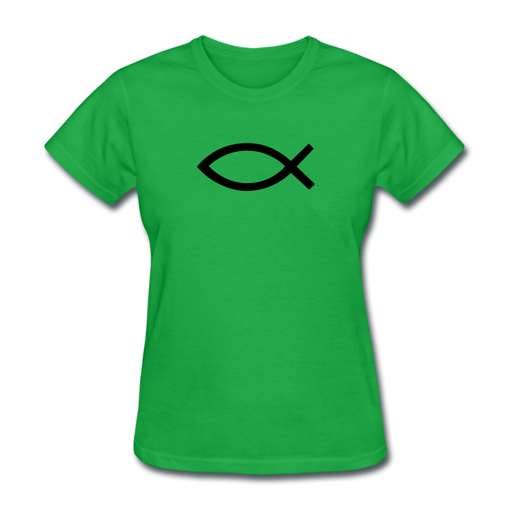 Blank Jesus Fish Women's Bright Tee - bright green
