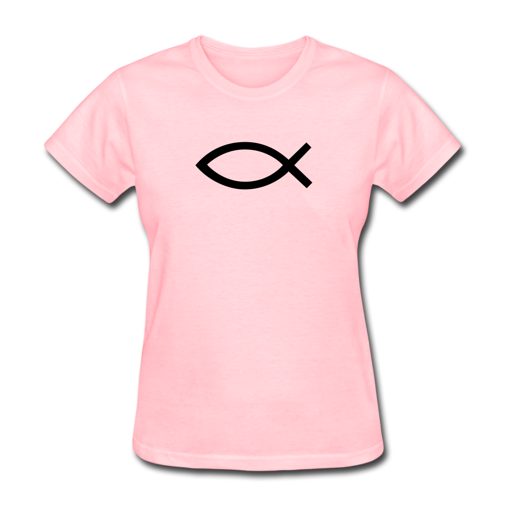 Blank Jesus Fish Women's Bright Tee - pink