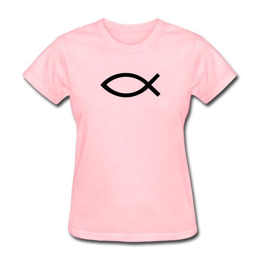 Blank Jesus Fish Women's Bright Tee - pink