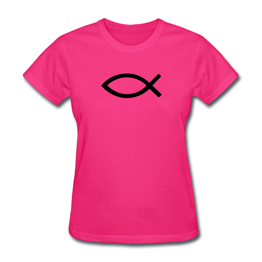 Blank Jesus Fish Women's Bright Tee - fuchsia
