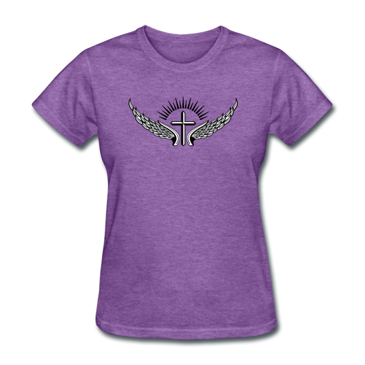 Winged Cross Women's Heather Tee - purple heather