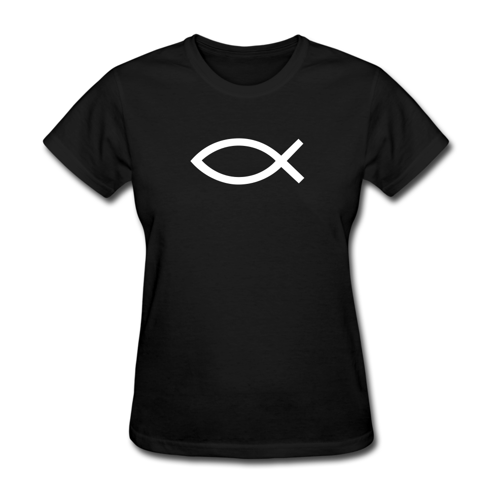 Blank Jesus Fish Women's Dark Tee - black