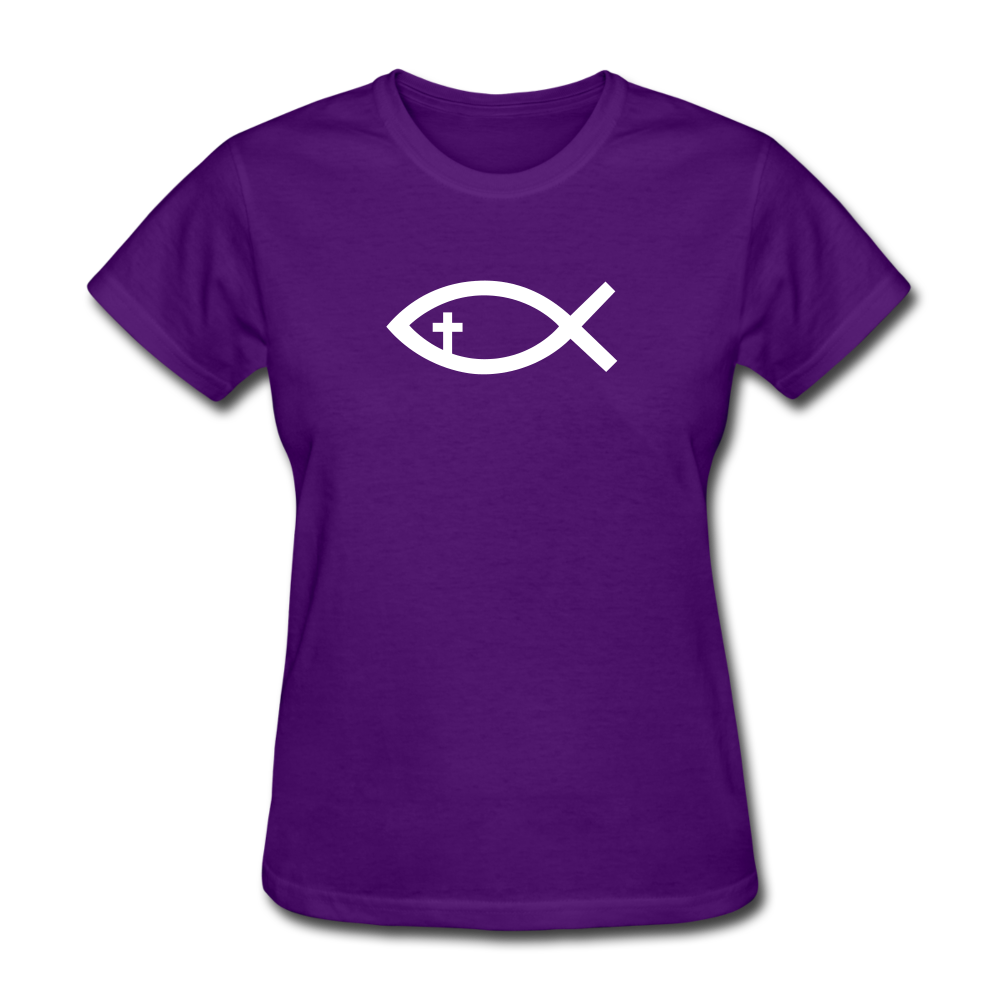 Cross Fish Women's Dark Tee - purple