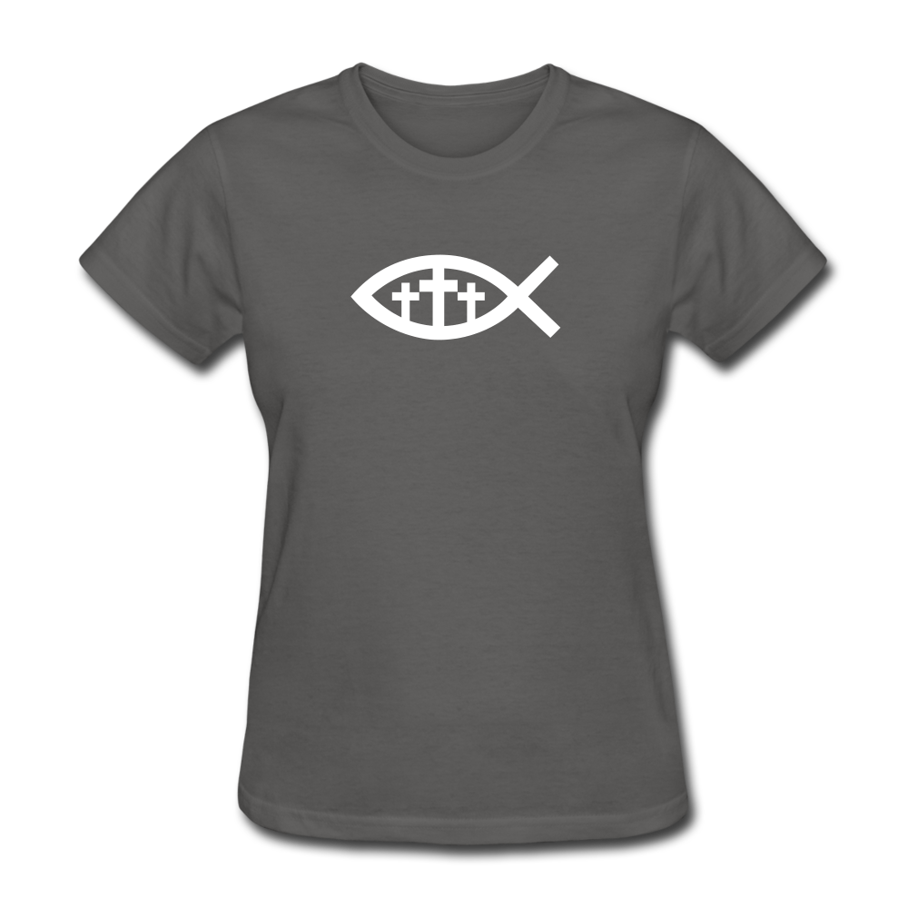 Three Crosses Women's Dark Tee - charcoal