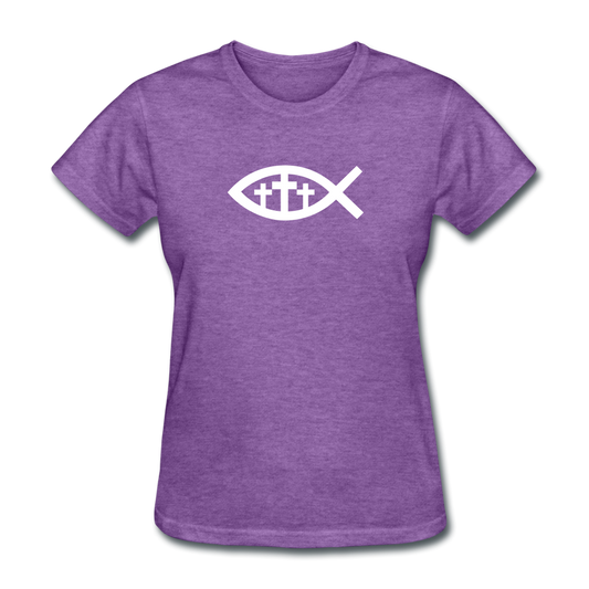 Three Crosses Women's Heather Tee - purple heather