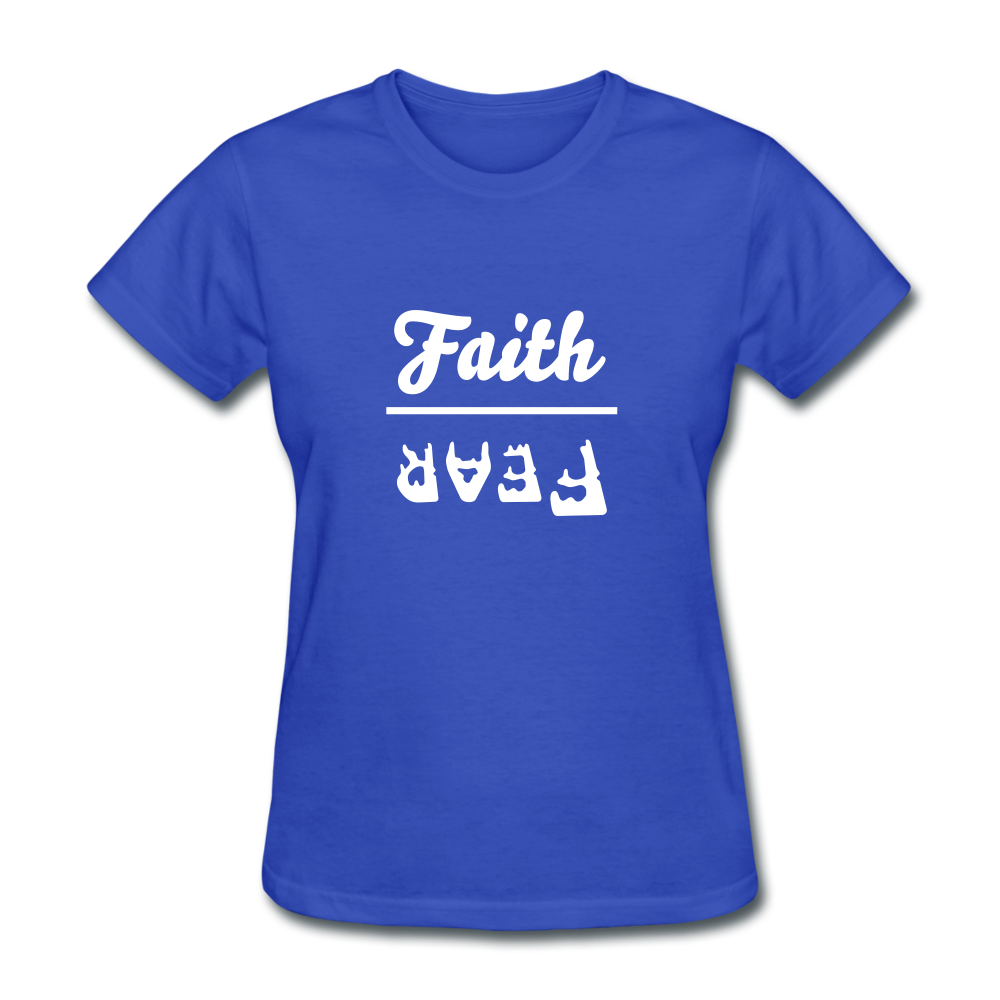 Faith over Fear Women's Dark Tee - royal blue