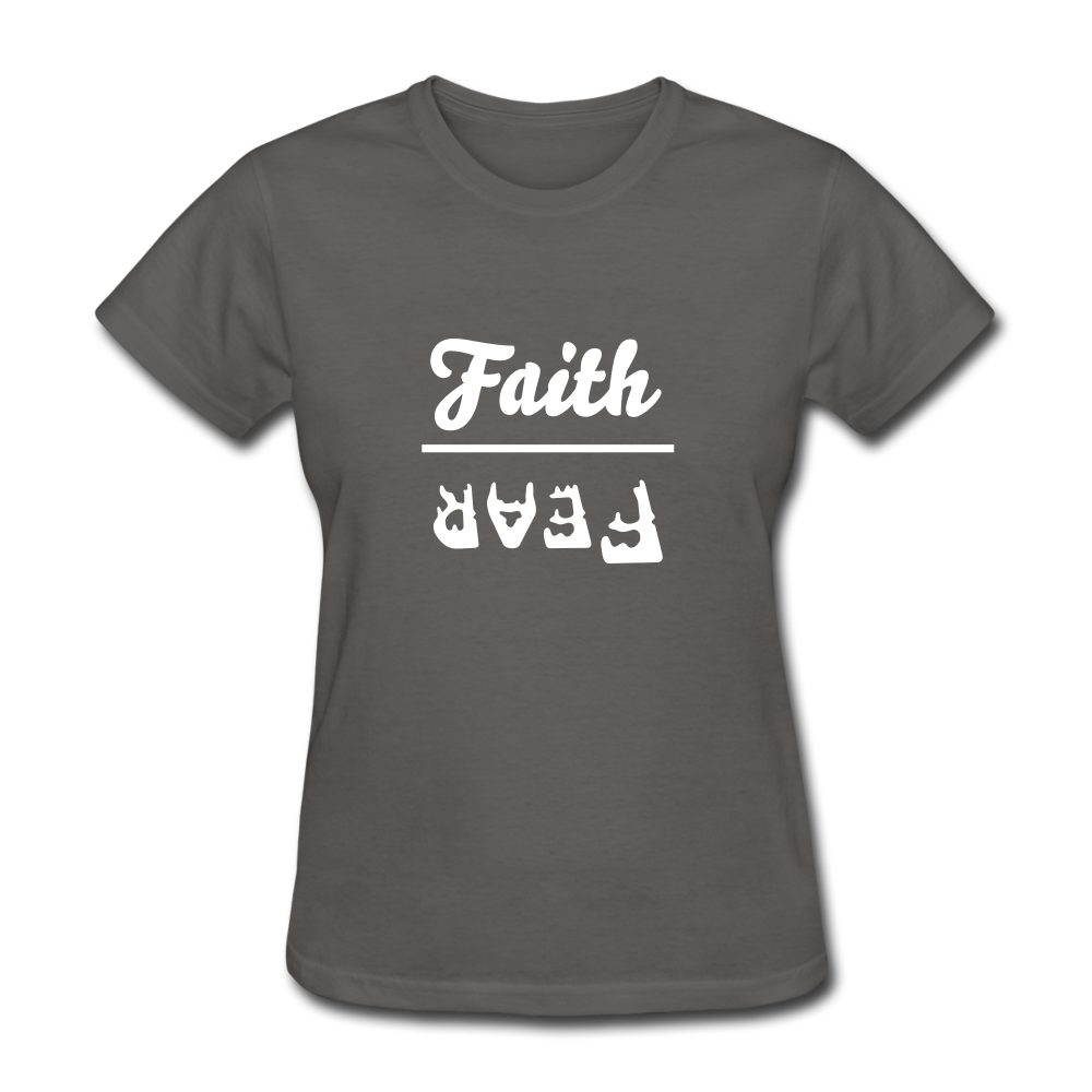 Faith over Fear Women's Dark Tee - charcoal