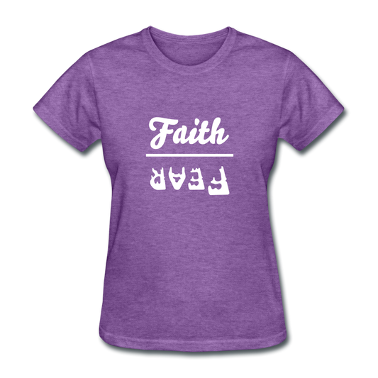 Faith Over Fear Women's Heather Tee - purple heather