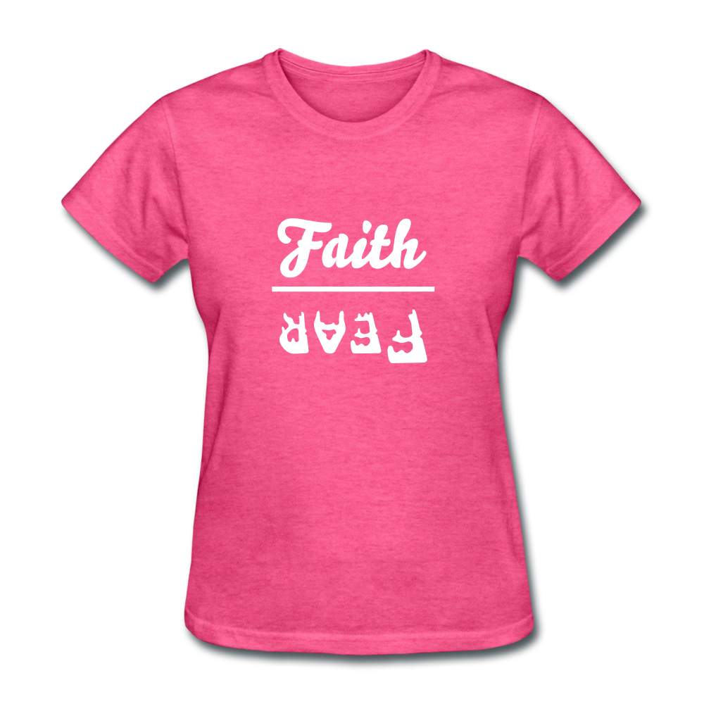 Faith Over Fear Women's Heather Tee - heather pink
