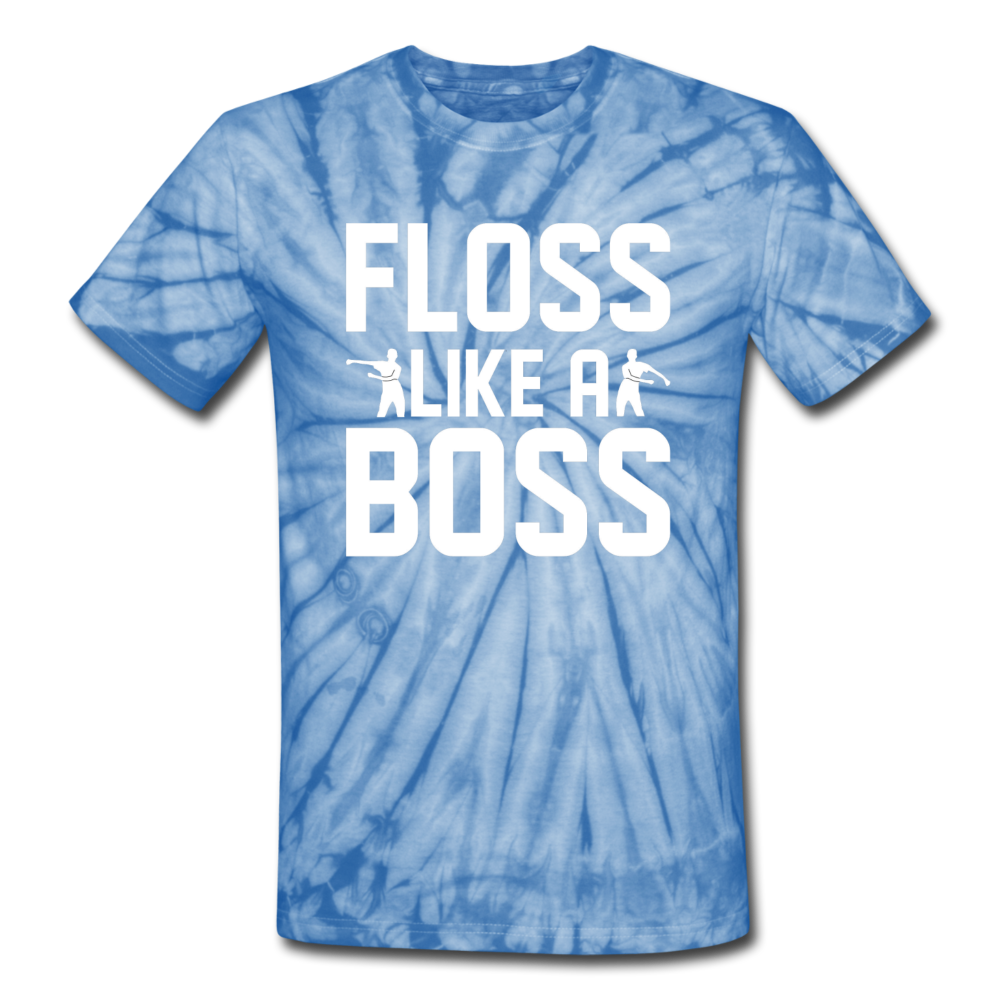 Floss Like A Boss Tie Dyenominte Fortnite Video Game T-Shirt - spider baby blue