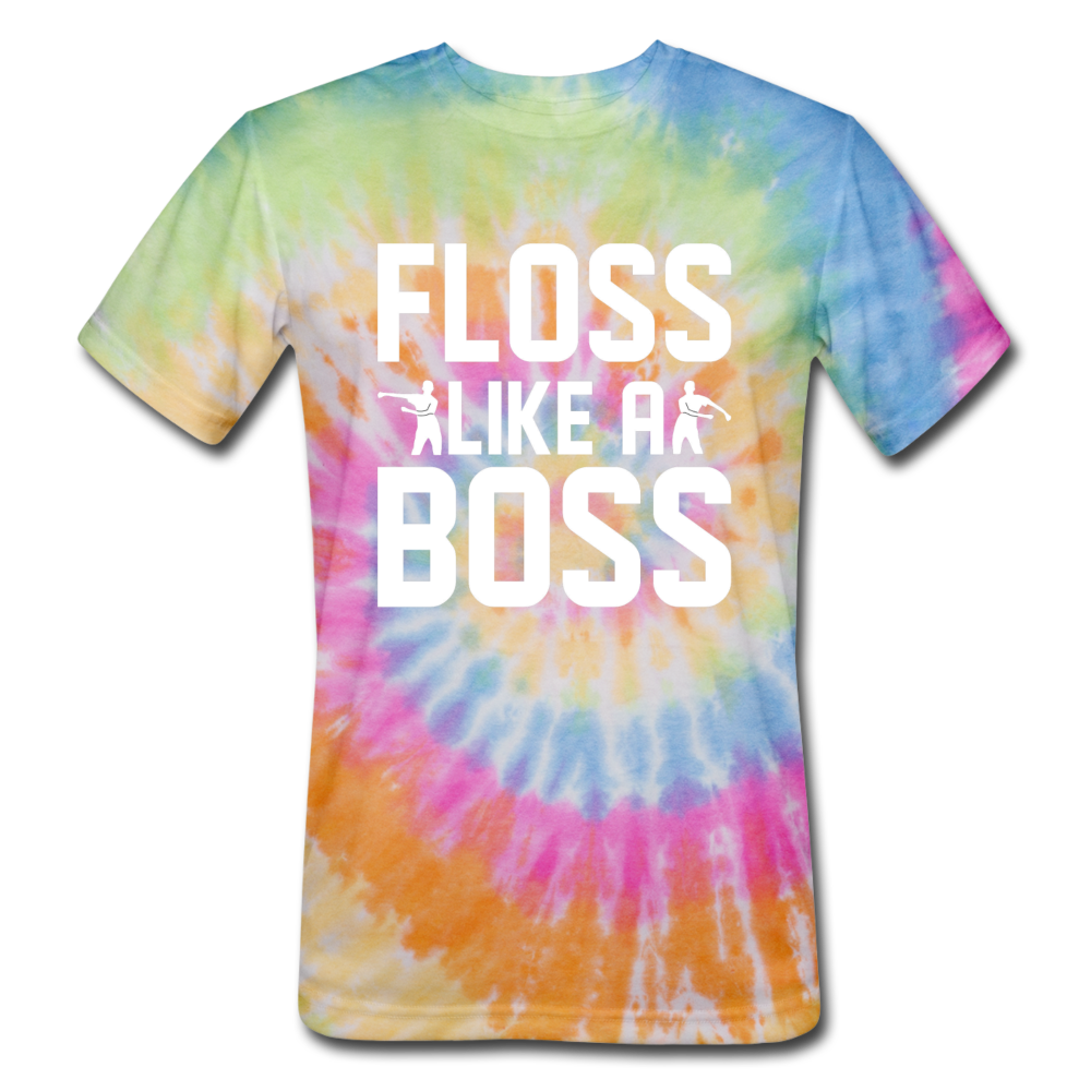 Floss Like A Boss Tie Dyenominte Fortnite Video Game T-Shirt - rainbow
