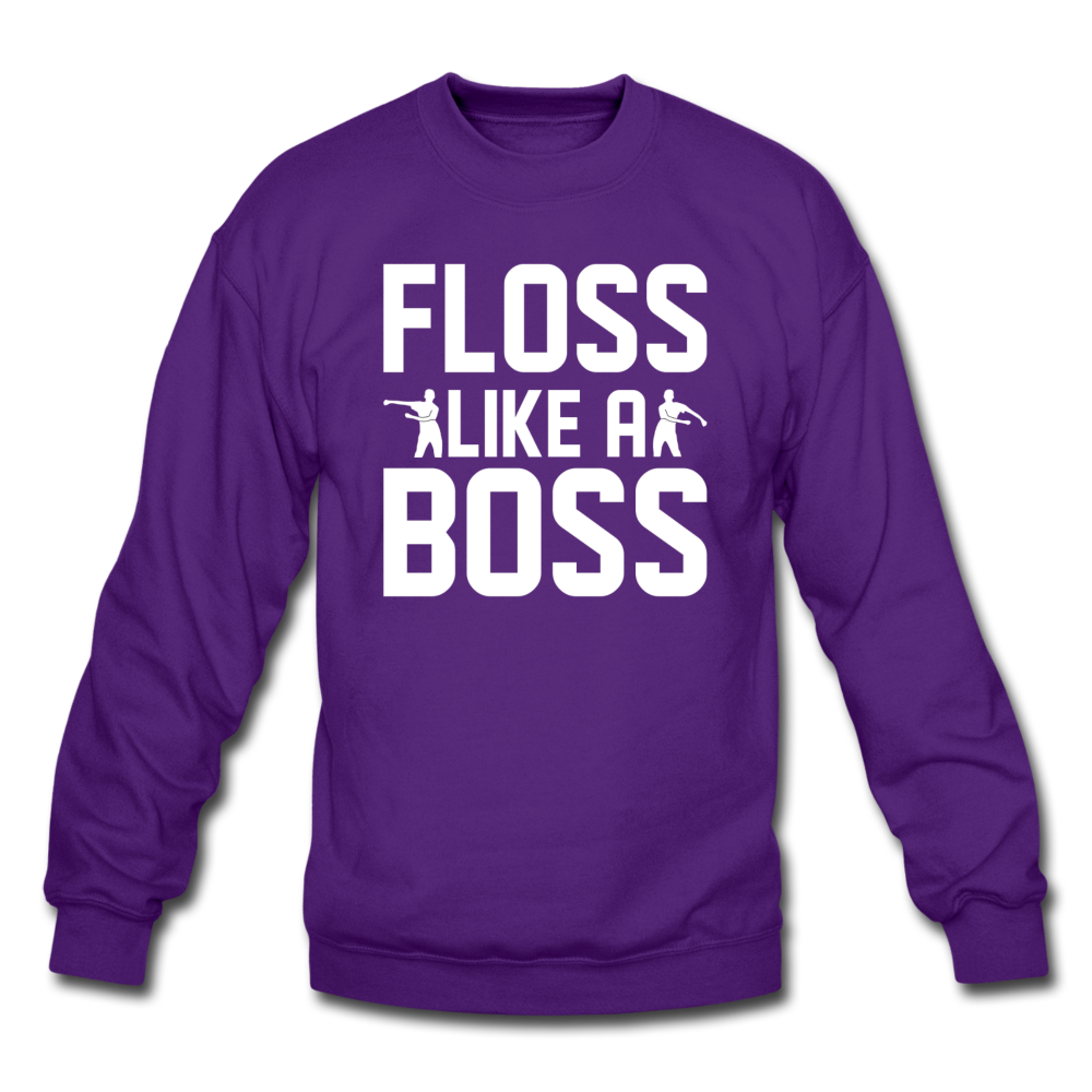 Floss Like A Boss Crewneck Fortnite Video Game Sweatshirt - purple