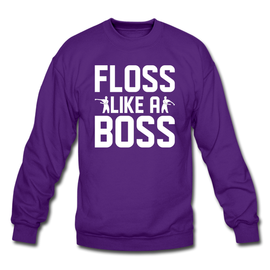 Floss Like A Boss Crewneck Fortnite Video Game Sweatshirt - purple