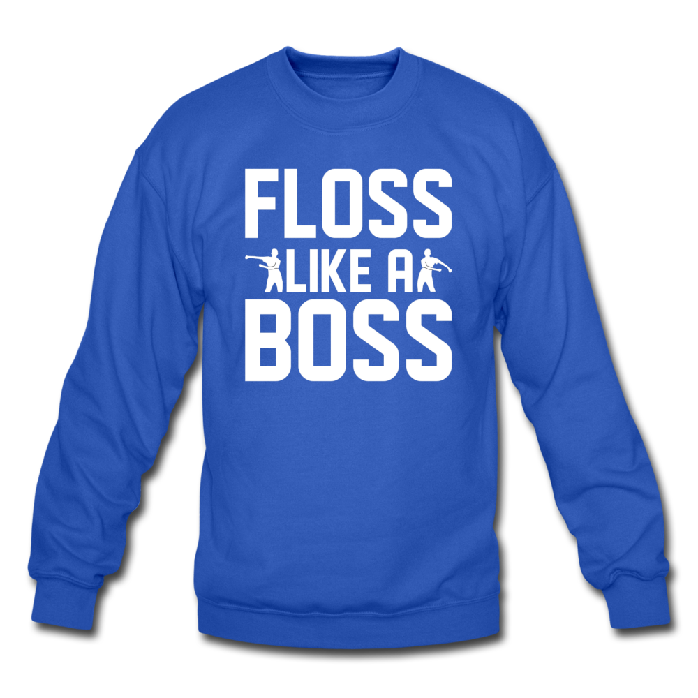 Floss Like A Boss Crewneck Fortnite Video Game Sweatshirt - royal blue