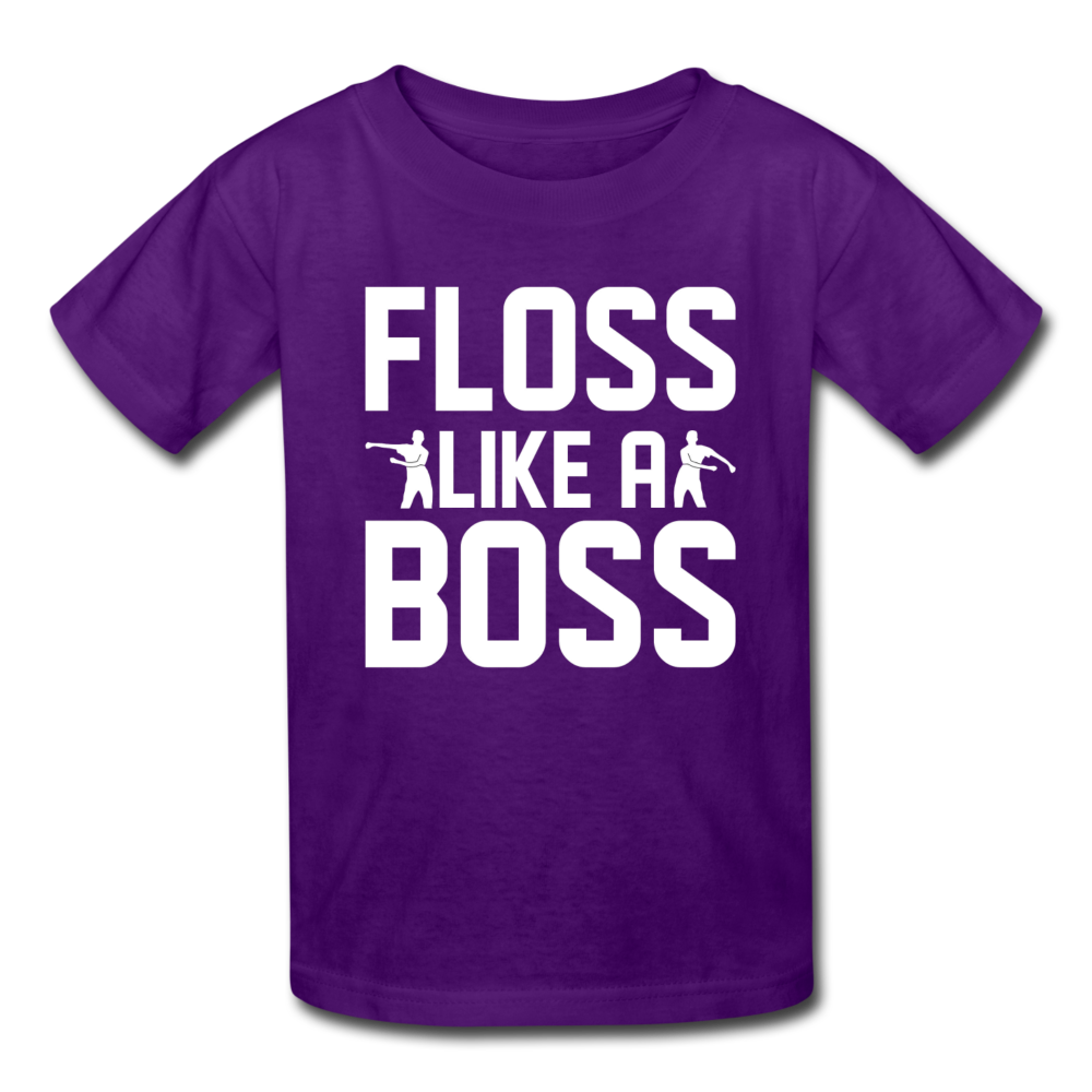 Floss Like A Boss Kid's Fortnite Video Game T-Shirt - purple