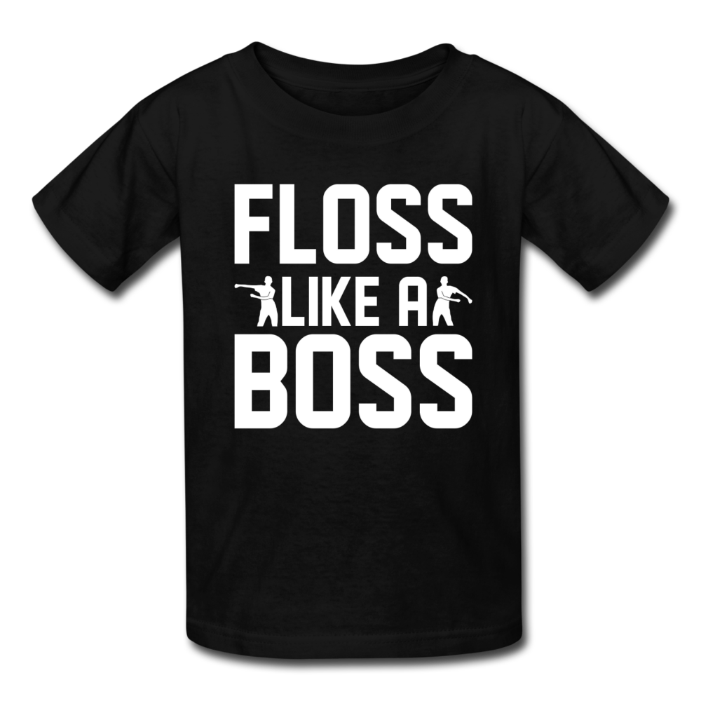 Floss Like A Boss Kid's Fortnite Video Game T-Shirt - black