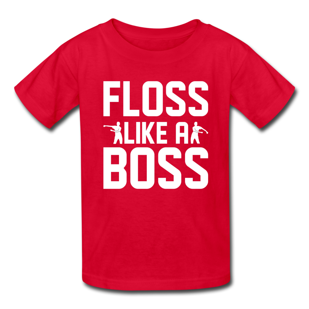 Floss Like A Boss Kid's Fortnite Video Game T-Shirt - red