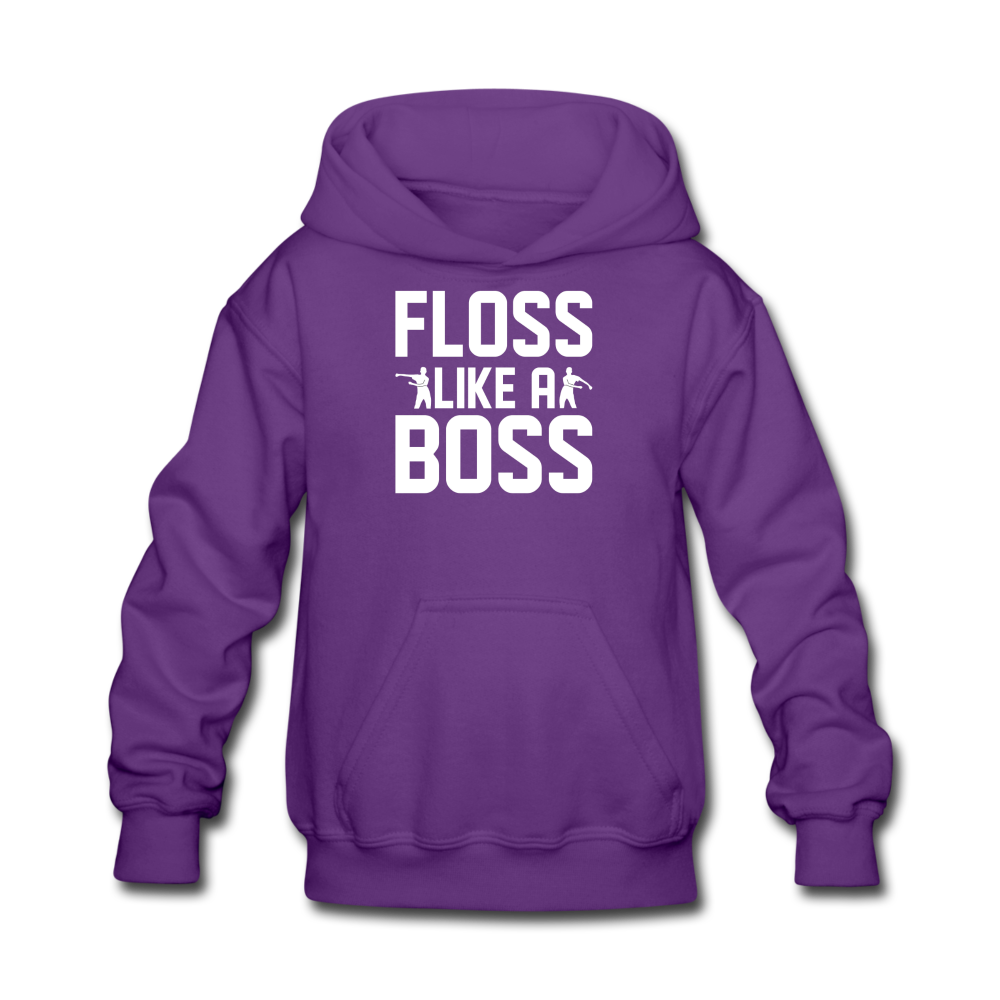 Floss Like A Boss Kid's Hoodie Fortnite Video Game Sweatshirt - purple