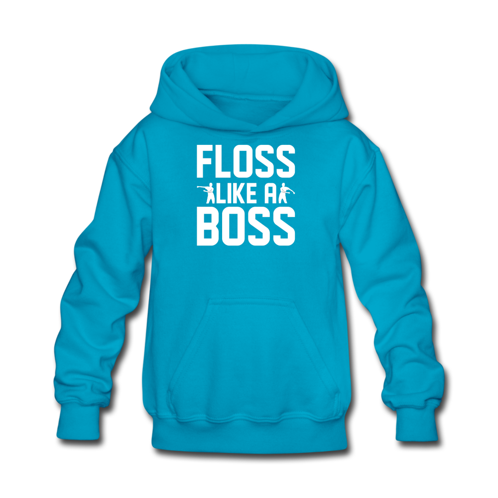 Floss Like A Boss Kid's Hoodie Fortnite Video Game Sweatshirt - turquoise