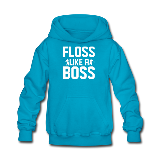 Floss Like A Boss Kid's Hoodie Fortnite Video Game Sweatshirt - turquoise