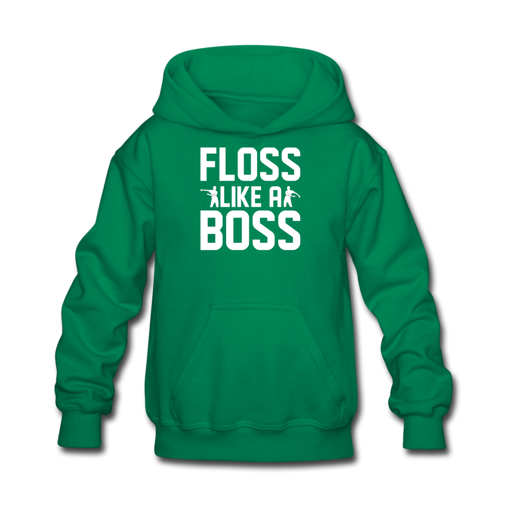 Floss Like A Boss Kid's Hoodie Fortnite Video Game Sweatshirt - kelly green