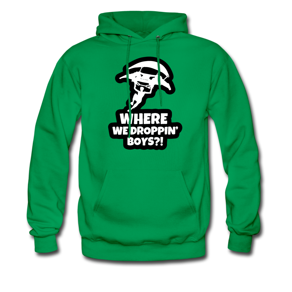 Where We Droppin' Hoodie Fortnite Video Game Sweatshirt - kelly green