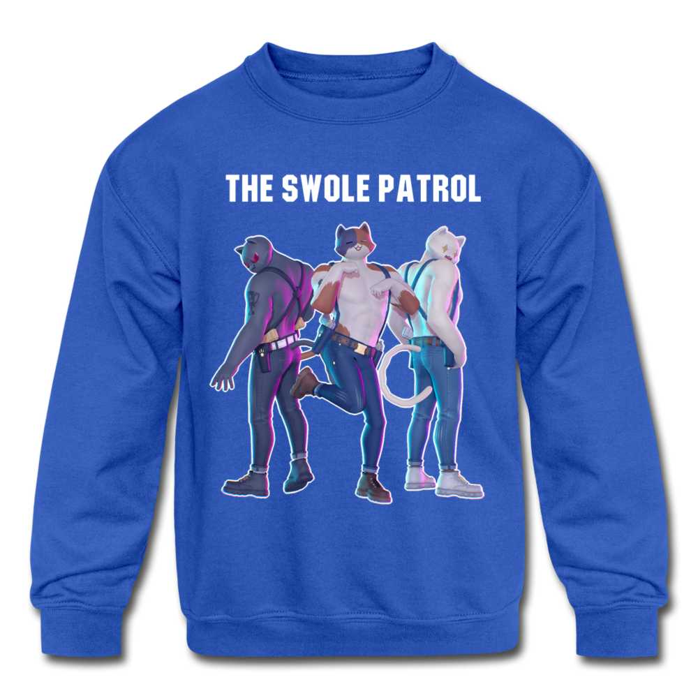 Ghost Meowscles Kids' Crewneck Fortnite Video Game Sweatshirt - royal blue