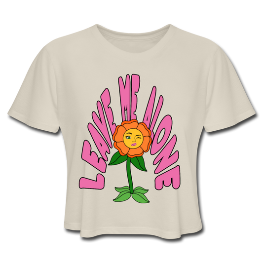 Leave Me Alone Flower Cropped T-Shirt - dust