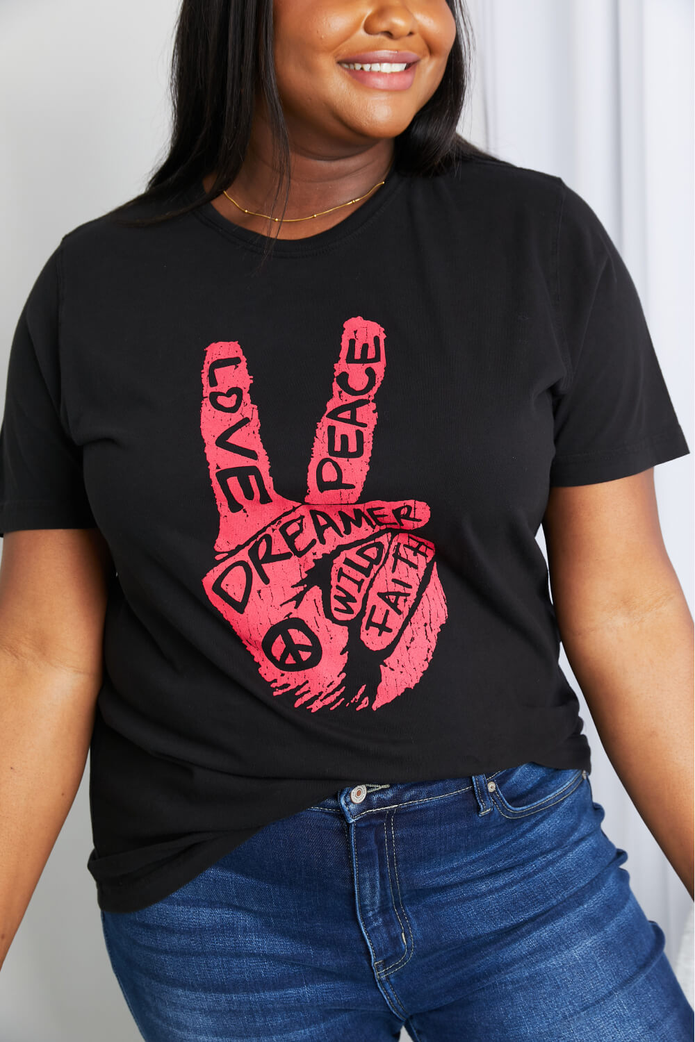 Love Peace Dreamer Graphic Tunic T-Shirt