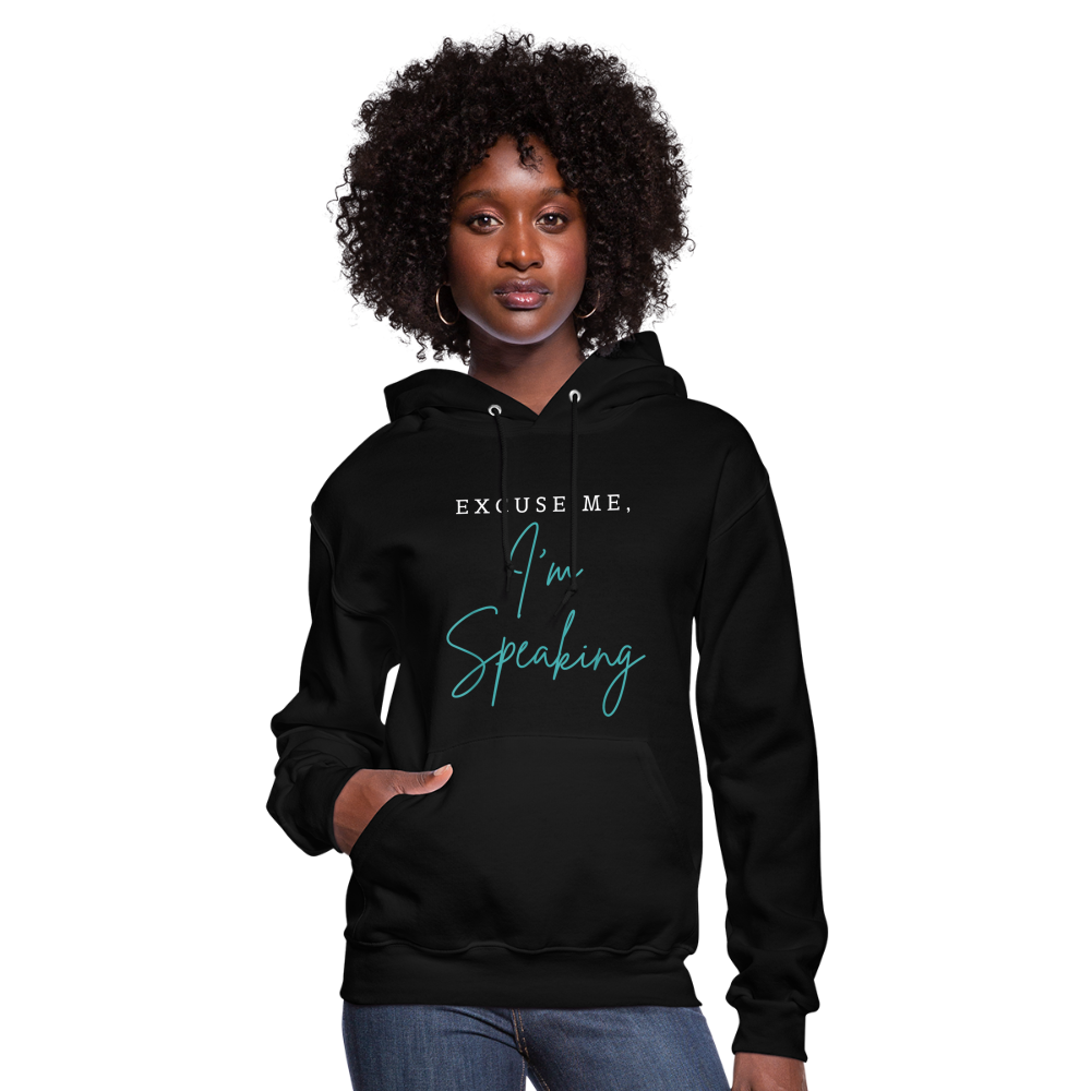 Kamala Harris Excuse Me I'm Speaking President 2024 Women's Hoodie - black
