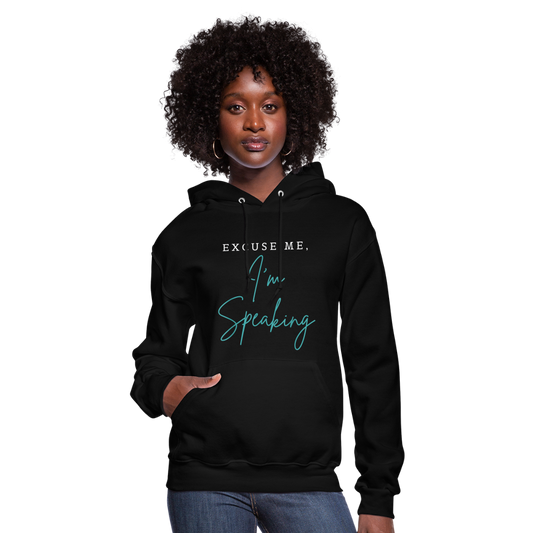 Kamala Harris Excuse Me I'm Speaking President 2024 Women's Hoodie - black
