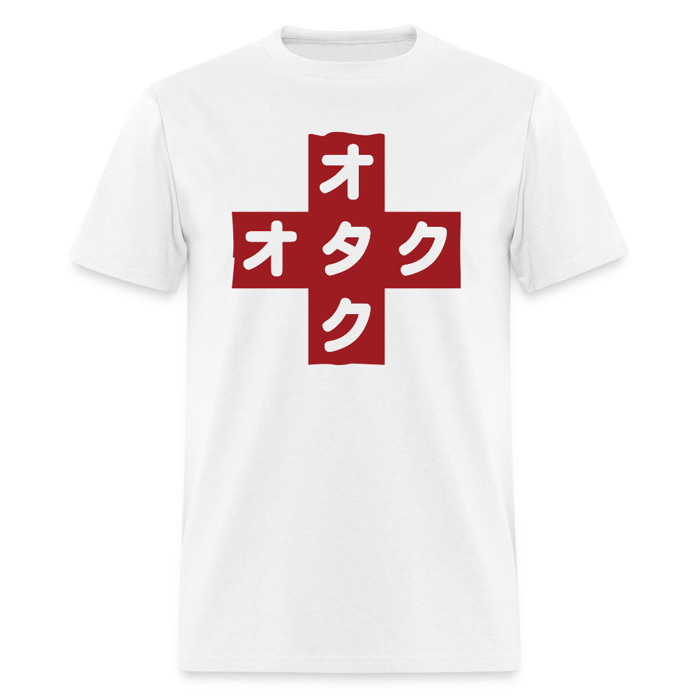 Otaku Red Cross Anime Premium Unisex T-Shirt - white