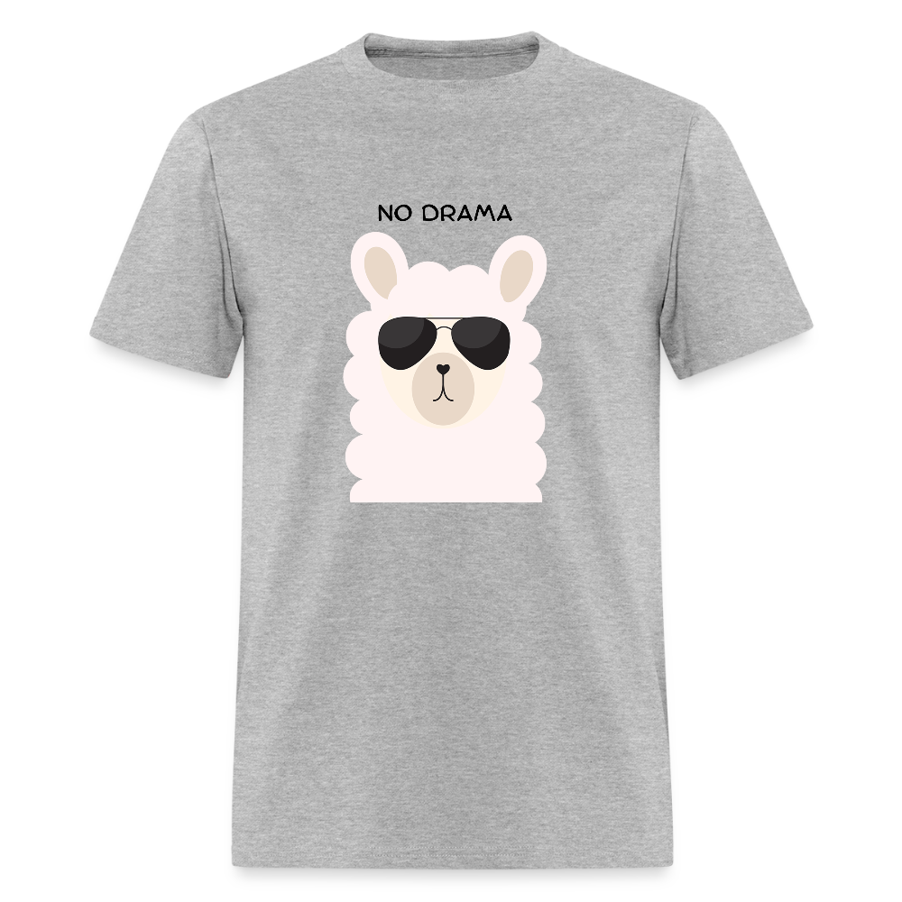 No Drama Llama Funny Unisex T-Shirt - heather gray