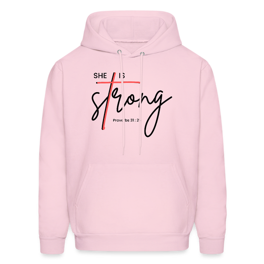 She is Strong Unisex Christian Hoodie Sweatshirt - pale pink
