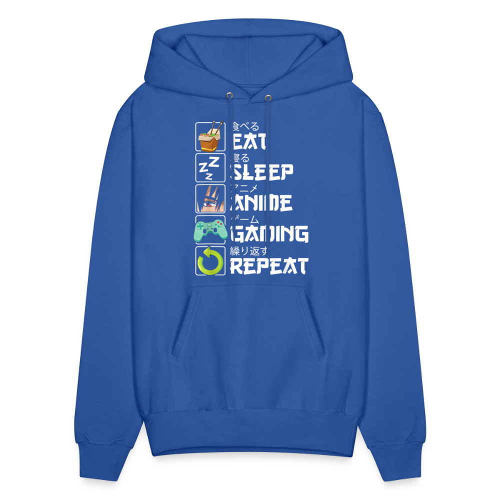 Eat Sleep Anime Gaming Repeat Premium Unisex Hoodie Sweatshirt - royal blue