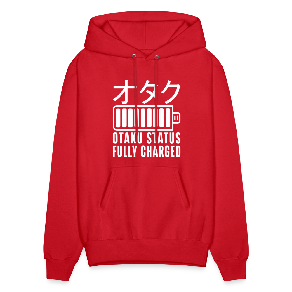 Otaku Status Fully Charged Japanese Anime Premium Unisex Hoodie Sweatshirt - red