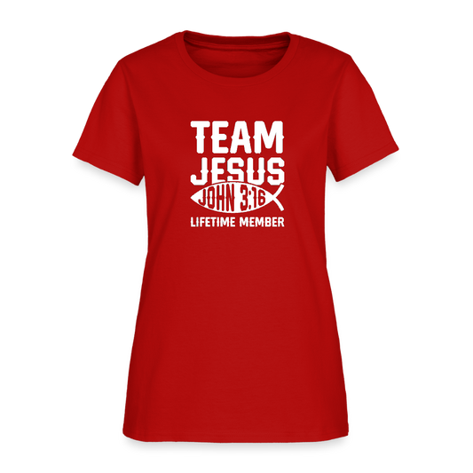 Team Jesus Lifetime Member Christian Women's T-Shirt - red
