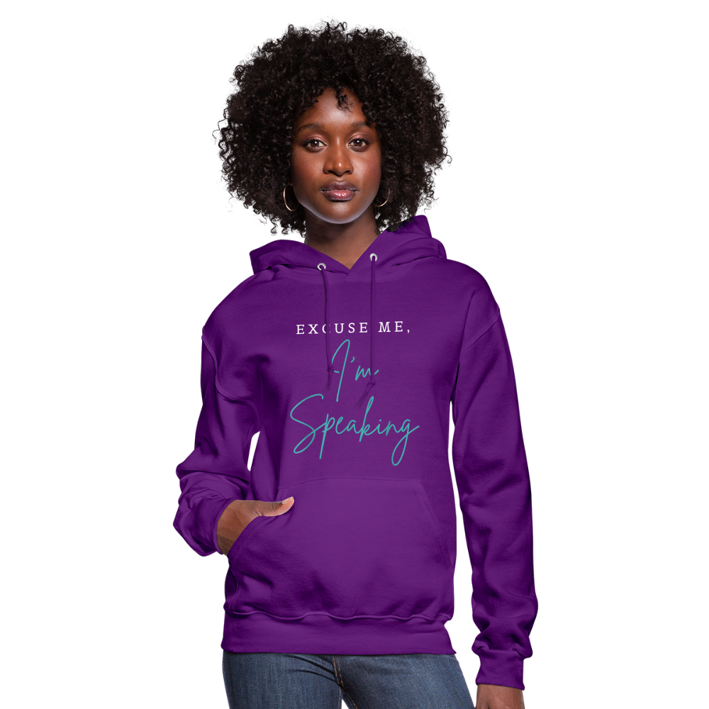 Kamala Harris Excuse Me I'm Speaking President 2024 Women's Hoodie - purple