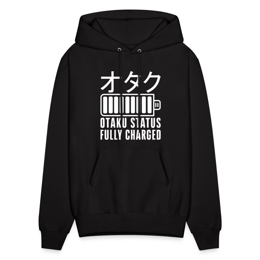 Otaku Status Fully Charged Japanese Anime Premium Unisex Hoodie Sweatshirt - black