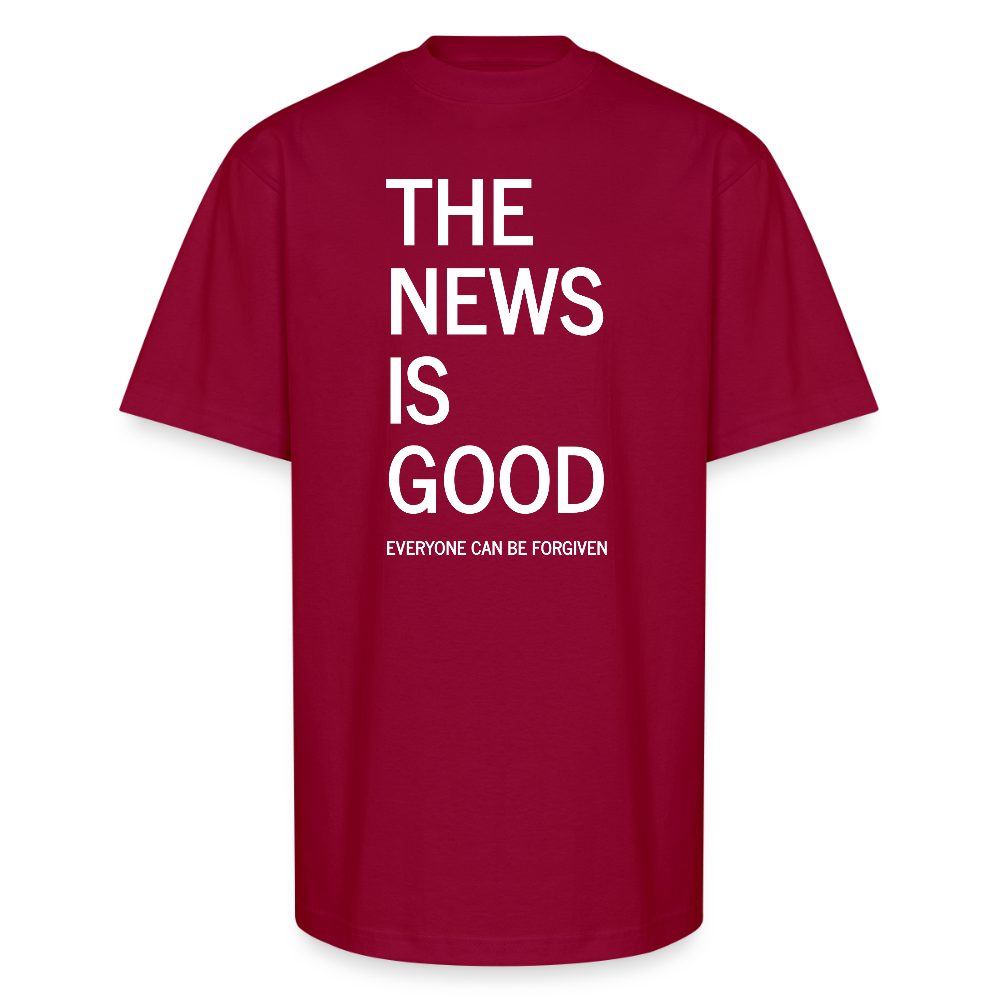The News is Good Oversized Unisex  Heavyweight Christian T-Shirt - cardinal