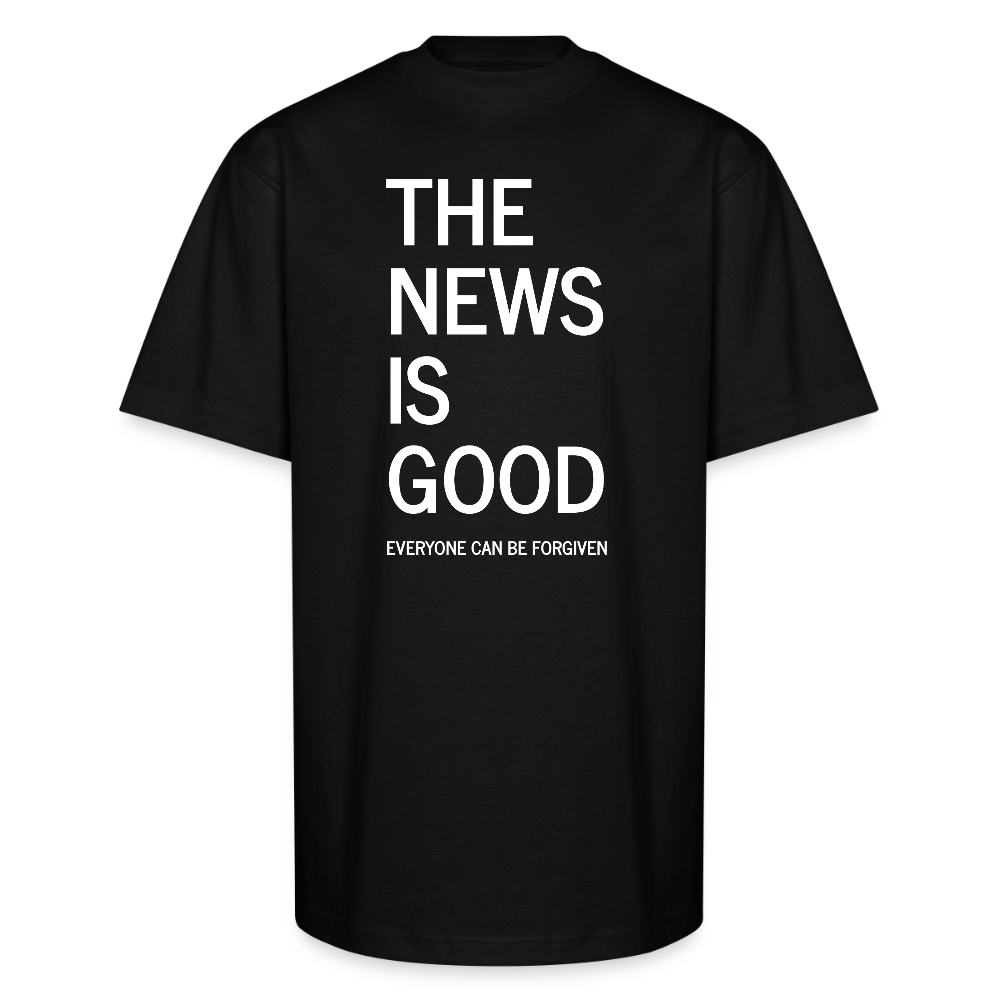 The News is Good Oversized Unisex  Heavyweight Christian T-Shirt - black